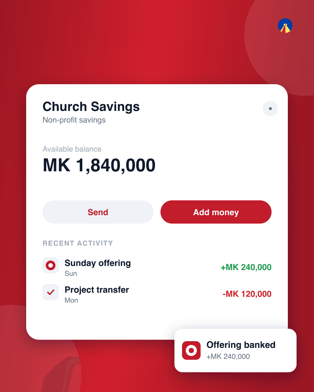Religious Non-Profit Making Savings Account